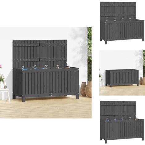 Boîte de rangement de jardin Gris 121x55x64 cm Bois de pin - Boîte De Rangement Jardin - Coffre De Jardin - Rangement Exterieur - Meuble De Jardin - Bois De Pin