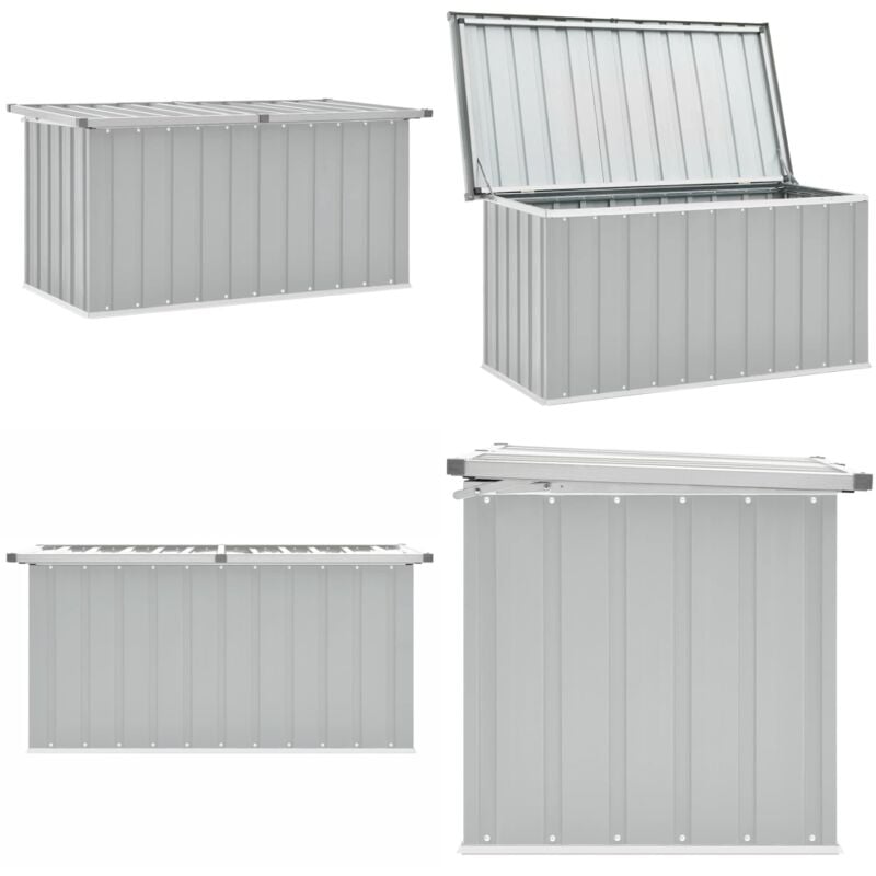 Boîte de rangement de jardin Gris 129x67x65 cm - Boîte De Rangement Jardin - Coffre De Jardin - Rangement Exterieur - Coffre De Jardin Gris - Boite