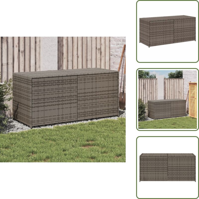 Vidaxl - Boîte de rangement de jardin gris 283L résine tressée - Boîte De Rangement Jardin - Coffre De Jardin - Rangement Extérieur - Résine Tressée
