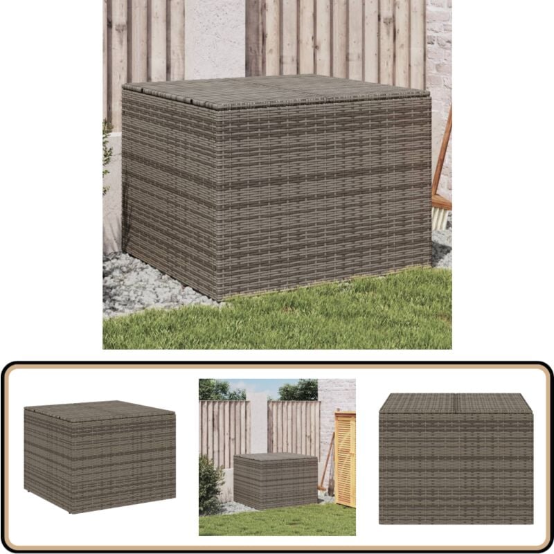 Vidaxl - Boîte de rangement de jardin gris 291L résine tressée - Boîte De Rangement Jardin - Coffre De Jardin - Rangement Exterieur - Résine Tressée