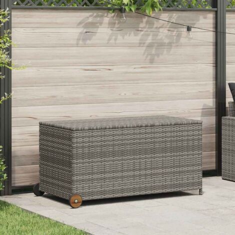 Boîte de rangement de jardin Gris clair 120x65x61 Rotin