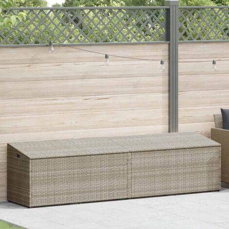 Boîte de rangement de jardin gris clair 220x50x58 cm rotin CFW788726