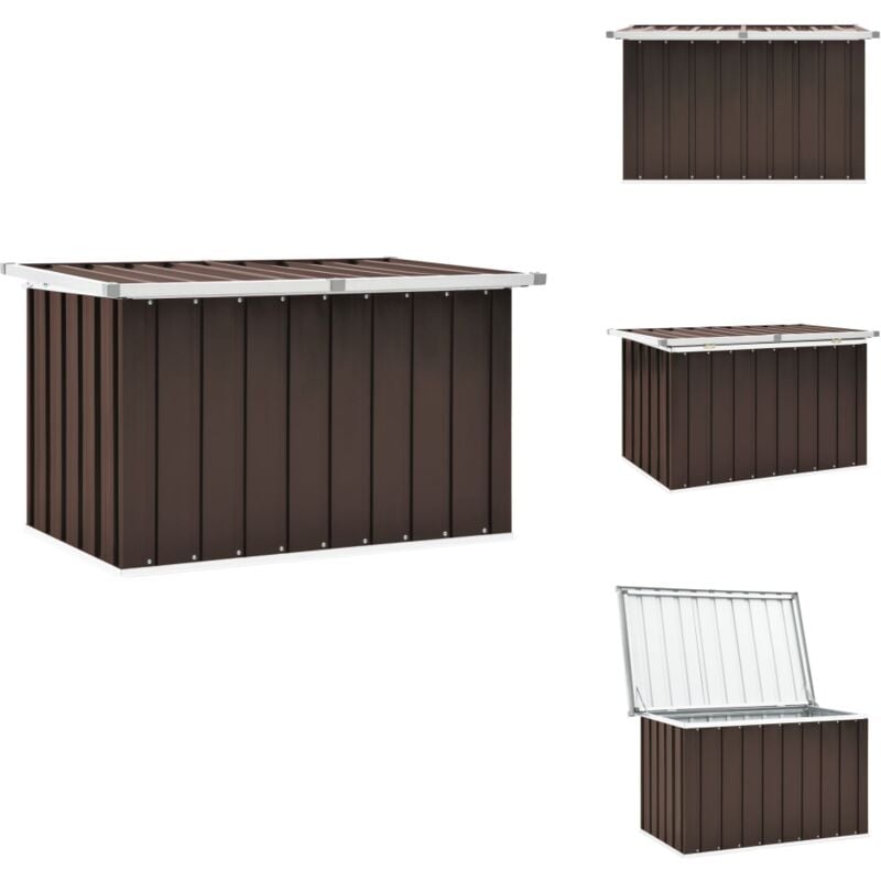 Boîte de rangement de jardin Marron 109x67x65 cm - Boîte De Rangement Jardin - Coffre De Jardin - Rangement Exterieur - Meuble De Jardin - Abri Jardin