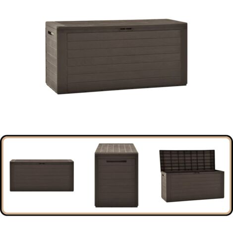 Boîte de rangement de jardin Marron 116x44x55 cm - Boîte De Rangement Jardin - Coffre De Rangement Extérieur - Rangement Jardin - Polypropylène - Meuble De Jardin