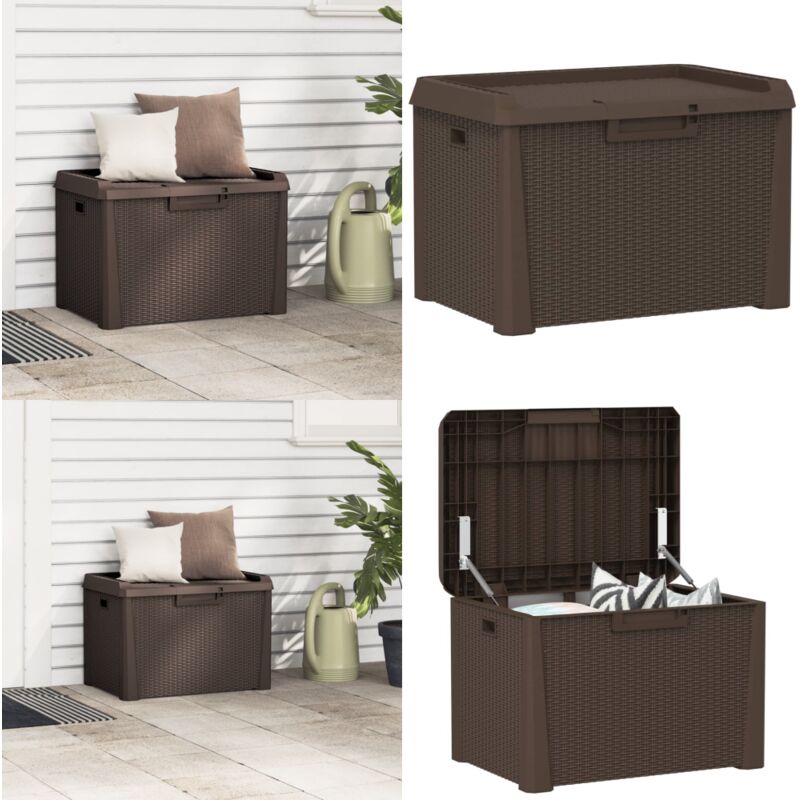 Vidaxl - Boîte de rangement de jardin marron 125 l pp - Coffre De Jardin - Rangement Extérieur - Boîte De Rangement - Meuble De Jardin - Boîte De