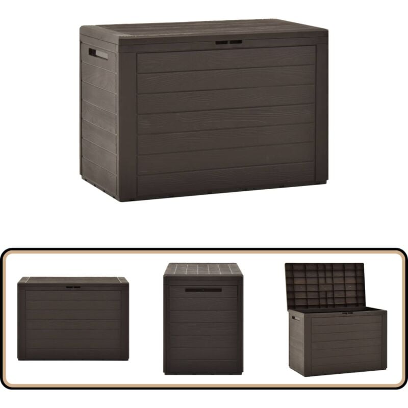 Boîte de rangement de jardin Marron 78x44x55 cm - Boîte De Rangement Jardin - Coffre De Rangement Extérieur - Rangement Jardin - Boîte à Outils