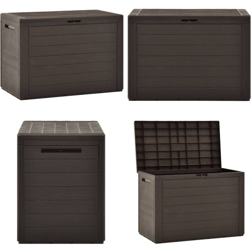 Boîte de rangement de jardin Marron 78x44x55 cm - Boîte De Rangement Jardin - Coffre De Rangement Extérieur - Rangement Jardin - Boîte à Outils