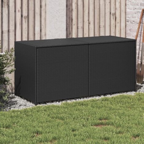 Boîte de rangement de jardin noir 283L résine tressée
