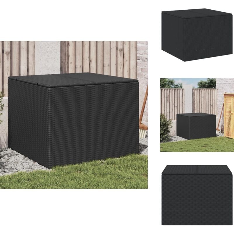 Boîte de rangement de jardin noir 291L résine tressée - Boîte De Rangement Jardin - Coffre De Jardin - Rangement Extérieur - Résine Tressée