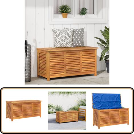 Boîte de rangement de jardin persiennes 113x50x56cm bois acacia - Boîte De Rangement Jardin - Coffre De Jardin - Rangement Extérieur - Meuble De Jardin - Bois Acacia