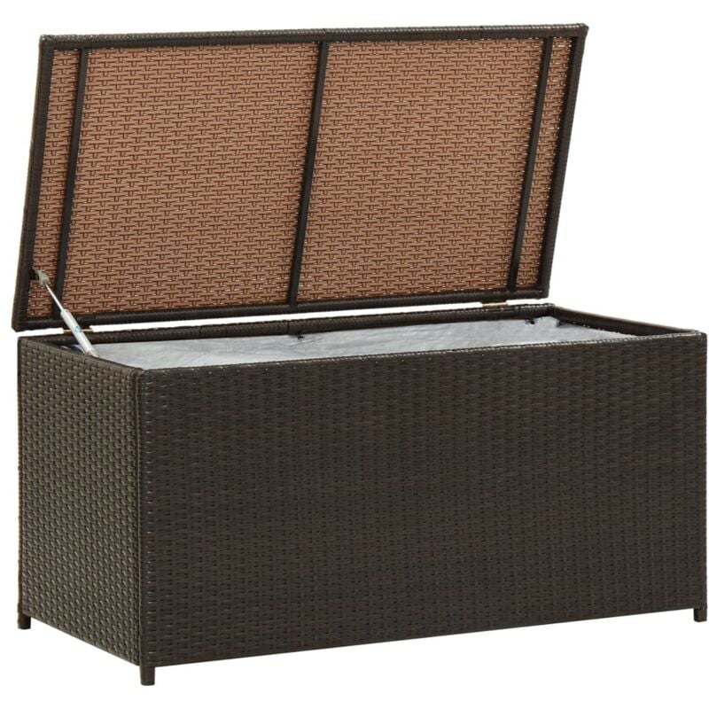 Vidaxl - Boîte de rangement de jardin Résine tressée 100x50x50 cm Marron