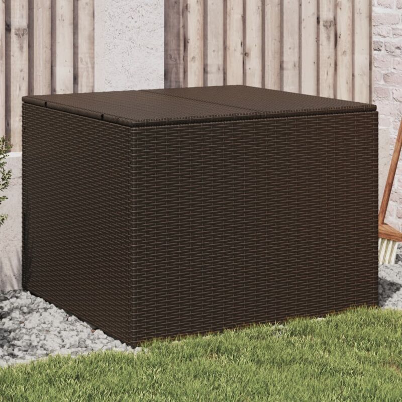 Boîte de rangement de jardin marron 291L résine tressée - Vidaxl