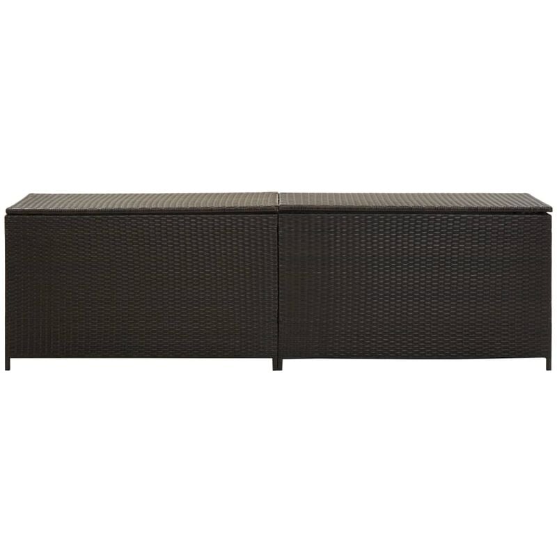Longziming - inlife Boîte de rangement de jardin Résine tressée 200x50x60 cm Marron