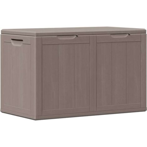 Boîte de rangement de jardin，Coffre de rangement 180 L Marron PP Rotin CFW941770