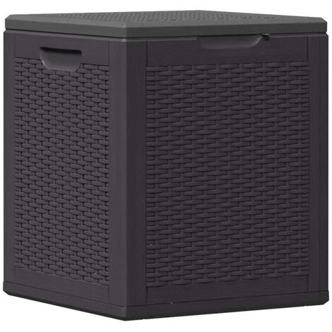 Boîte de rangement de jardin，Coffre de rangement 90 L Noir PP Rotin CFW528629