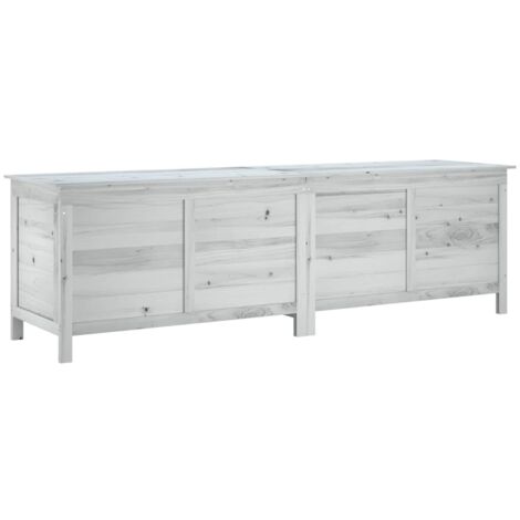 Boîte de rangement de jardin，Coffre de rangement blanc bois massif de sapin CFW567899