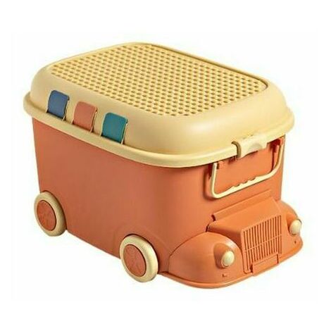 Boîte de rangement de jouets pour enfants boîte de tri domestique mignon petit train boîte de rangement bébé vêtements boîte à collation petite poudre orange douce 332522cm
