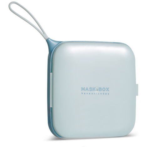 Boîte de rangement de masque 1pc, boîte de masque portable, conteneur de support de masque réutilisable avec couvercle(bleu ciel)