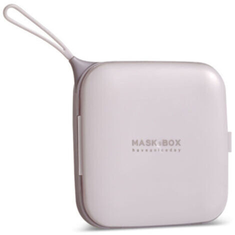 Boîte de rangement de masque 1pc, boîte de masque portable, conteneur de support de masque réutilisable avec couvercle(gris blanc)