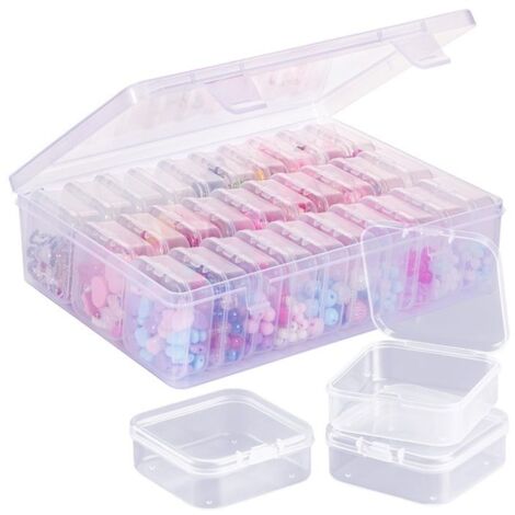 Boîte de Rangement de Perles, une Grande Boîte Transparente avec 30 Petits Récipients de Rangement en Plastique Transparent, Boîte