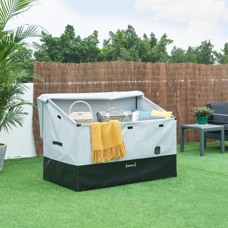 Boîte de rangement d'extérieur Alanno 850 l 147 x 86 cm gris noir Casa.pro