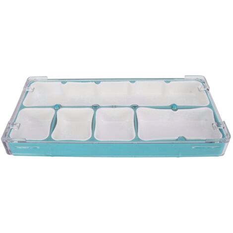 Boîte de rangement empilable 5 compartiments acrylique pour pièces de montre et outils de réparation bleue