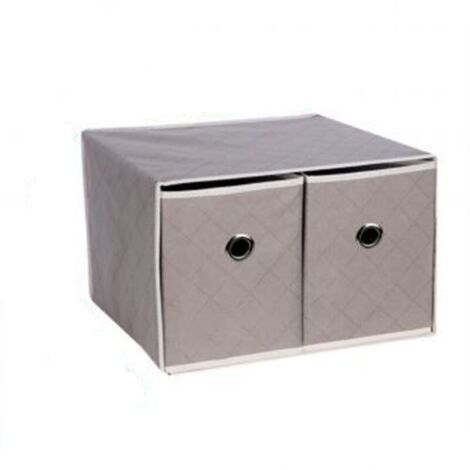 Boîte de rangement empilable à 2 compartiments 40 x 33 x 26 cm – Pour un rangement ordonné à la maison et au bureau