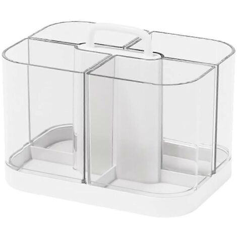 Boîte de rangement empilable avec poignée et porte-stylo