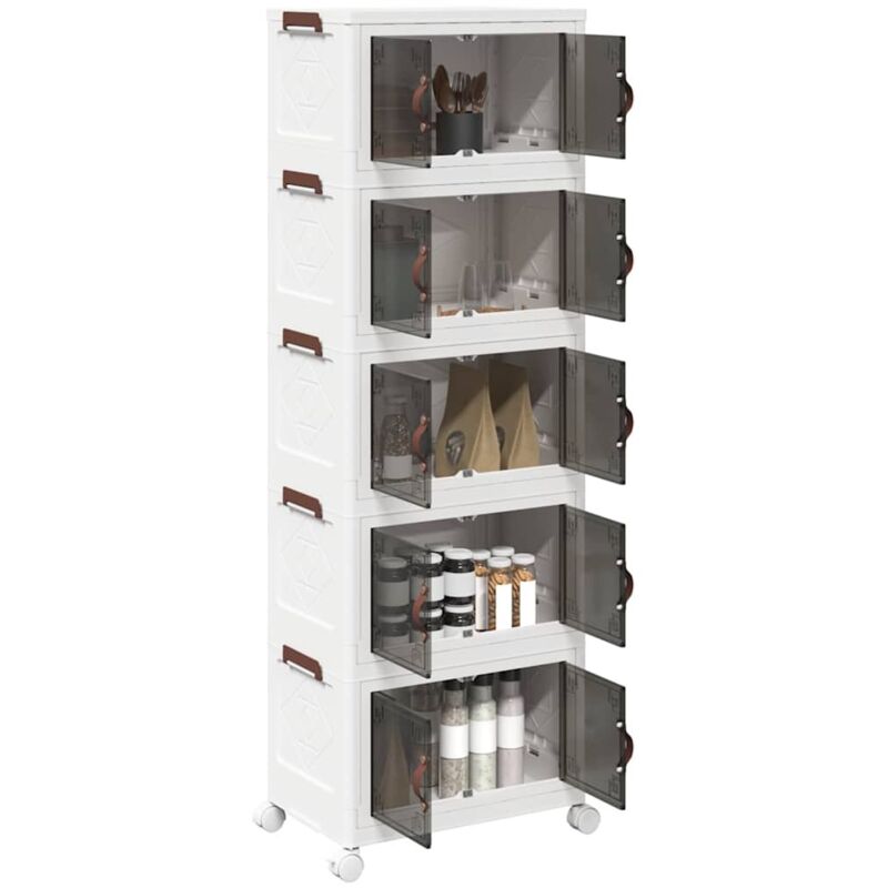 vidaXL Boîte de rangement empilable avec roues à 5 niveaux 28 L