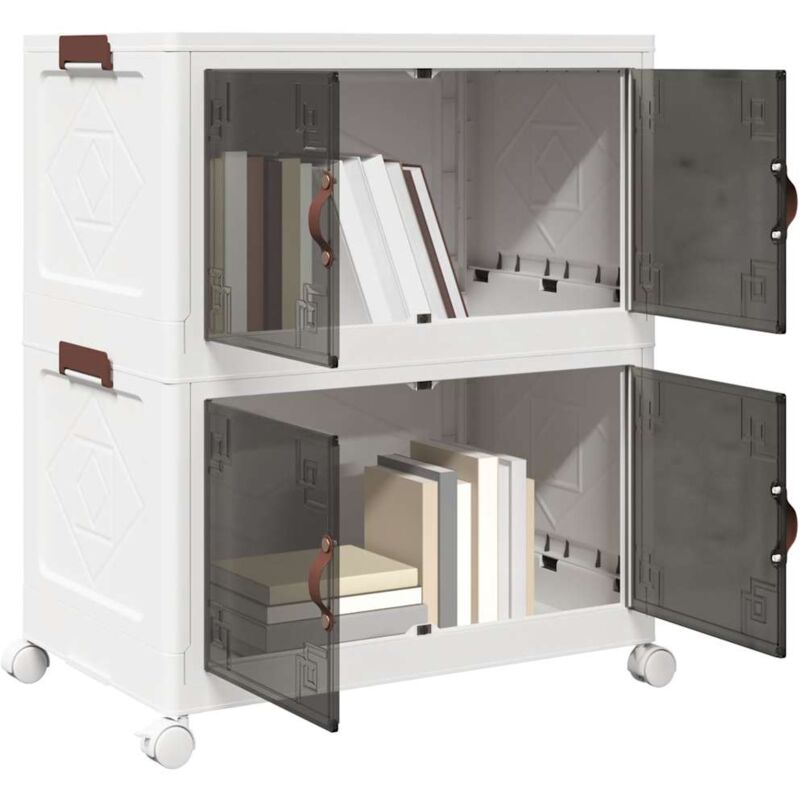 Vidaxl - Boîte de rangement empilable avec roues à 2 niveaux 75 l