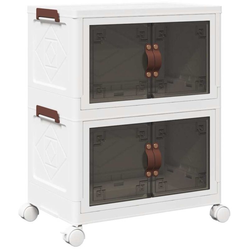 Vidaxl - Boîte de rangement empilable avec roues à 2 niveaux 28 l