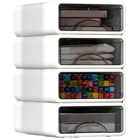 Boîte de rangement empilable en plastique pour bureau, rangement de bureau