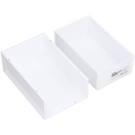 Boîte de Rangement Empilable en PP Grande Capacité - Tiroir Solide et Durable Blanc