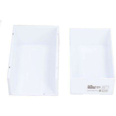 Boîte de Rangement Empilable Grande Capacité - Tiroir en Polypropylène Résistant Blanc
