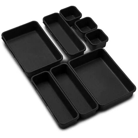 Boîte De Rangement Empilable - Plastique Durable - Pour Tiroir De Bureau Outils Atelier - Lot De 8 Pièces
