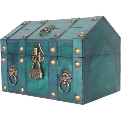 Boîte de Rangement en Bois avec Serrure à Combinaison pour