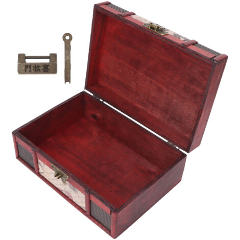 Boîte de Rangement en Bois avec Serrure pour Bijoux, Cartes et Objets Décoratifs - Cadeau Original