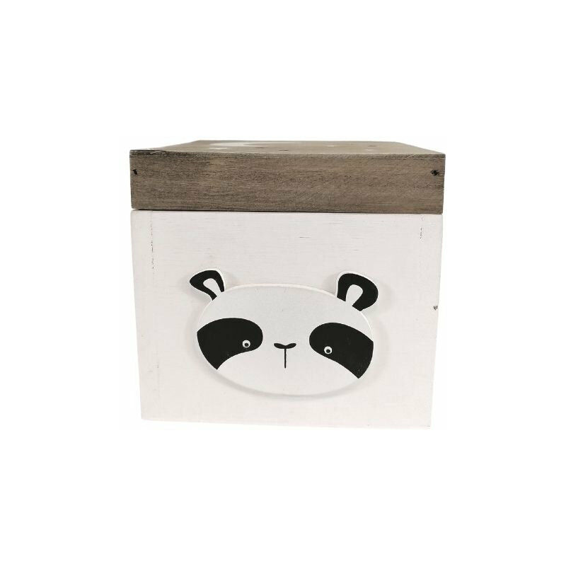Boîte de Rangement en bois Panda 13x12x13cm - Lune Silumen