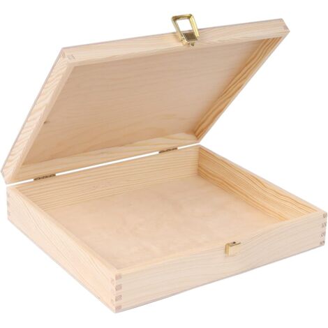 Boîte de Rangement en Bois pour Bijoux, Documents 29 x 25 x 6,5 cm