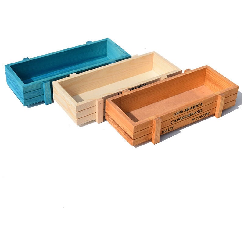 Fei Yu - Boîte de rangement en bois pour succulentes, 3 pièces anciennes, boîte de rangement pour organiser de succulentes boîtes en bois, pot de