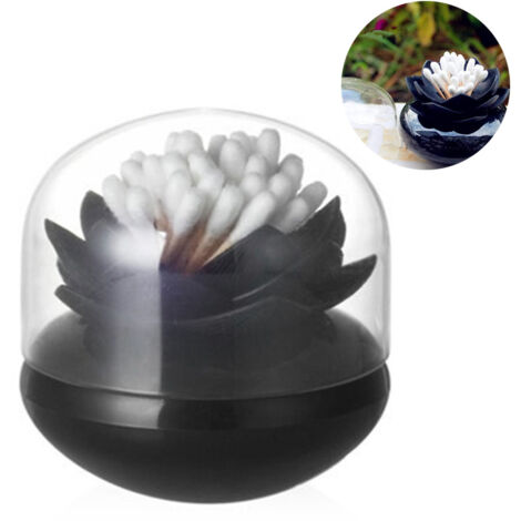 Boîte de rangement en forme de lotus pour cotons-tiges, boîte de rangement pour cosmétiques, porte-cure-dents, boîte de rangement décorative pour salle de bain