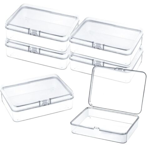 Boîte De Rangement En Plastique - 4,5 x 3,4 x 1,1 Pouces - Transparente - Polypropylène - Pour Perles Bijoux Petits Objets - 6 Pièces