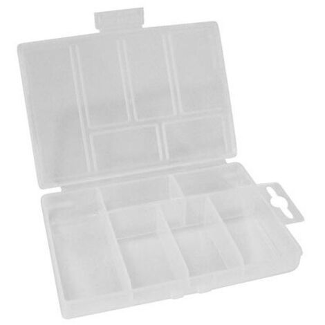 Boîte de rangement en plastique (85 x 135 x 25 mm / 3 35'' x 5 31'' x 0 98'') - 6 compartiments