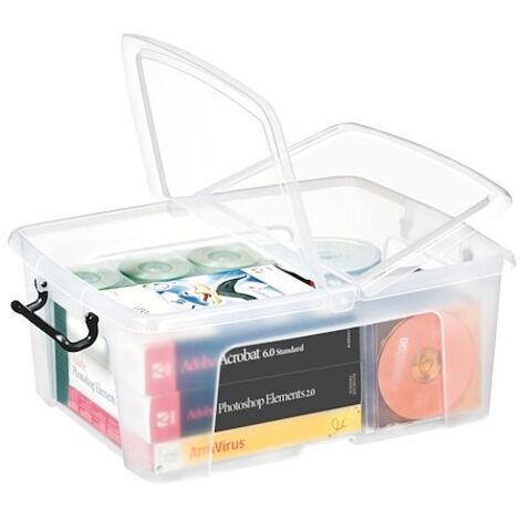 Boîte de rangement en plastique Strata - 24 litres - dim : H 39,7 x L 49,8  cm - Lot de 5