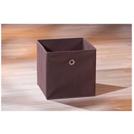 Boîte de rangement en tissu - l 32 x P 32 x H 32 cm - Marron - Livraison gratuite