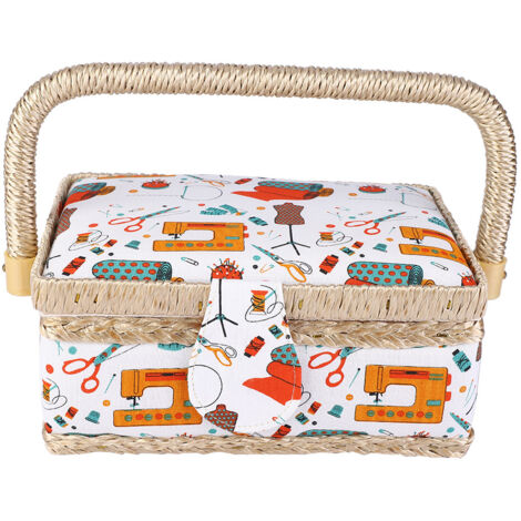 Boîte de rangement en tissu pour accessoires de couture et travaux manuels