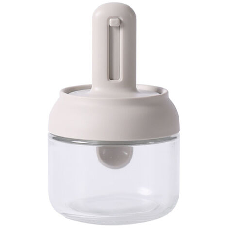 Boîte de Rangement Épices Verre Transparent avec Cuillère Rétractable pour Cuisine