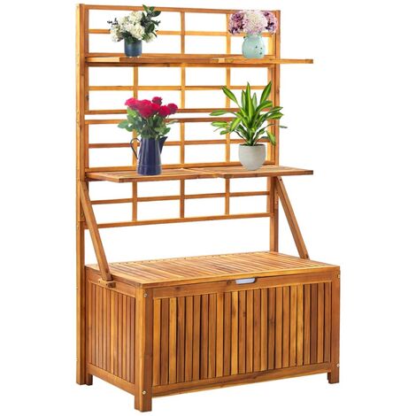 Boîte de rangement et treillis 99x55x160cm Bois d'acacia solide
