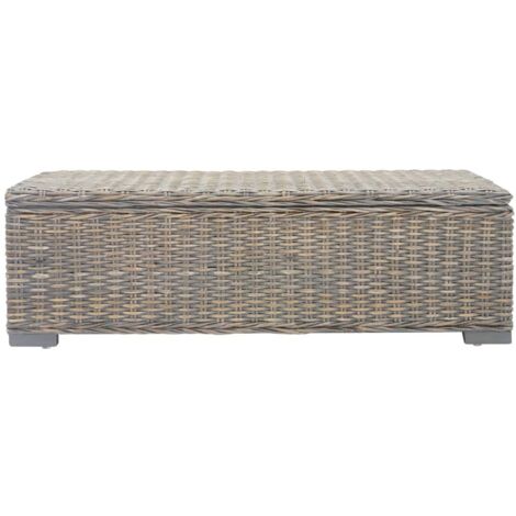 Boîte de rangement Gris 110 cm Rotin kubu naturel et acajou CFW709619