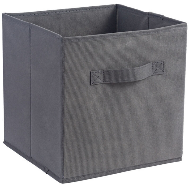 Boîte de rangement grise en non-tissé 27 x 27 x 28 cm - une pièce - Panier de rangement pour la maison